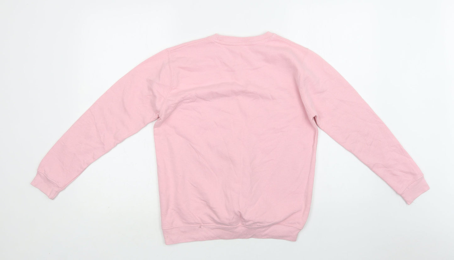 Just Hoods Girls Pink  Cotton Pullover Sweatshirt Size 12 Years