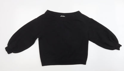 H&M Womens Black  Polyester Pullover Sweatshirt Size M