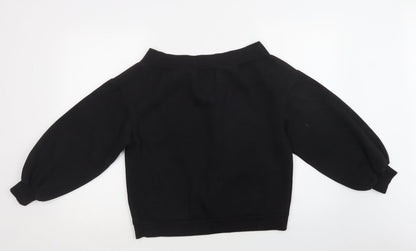 H&M Womens Black  Polyester Pullover Sweatshirt Size M
