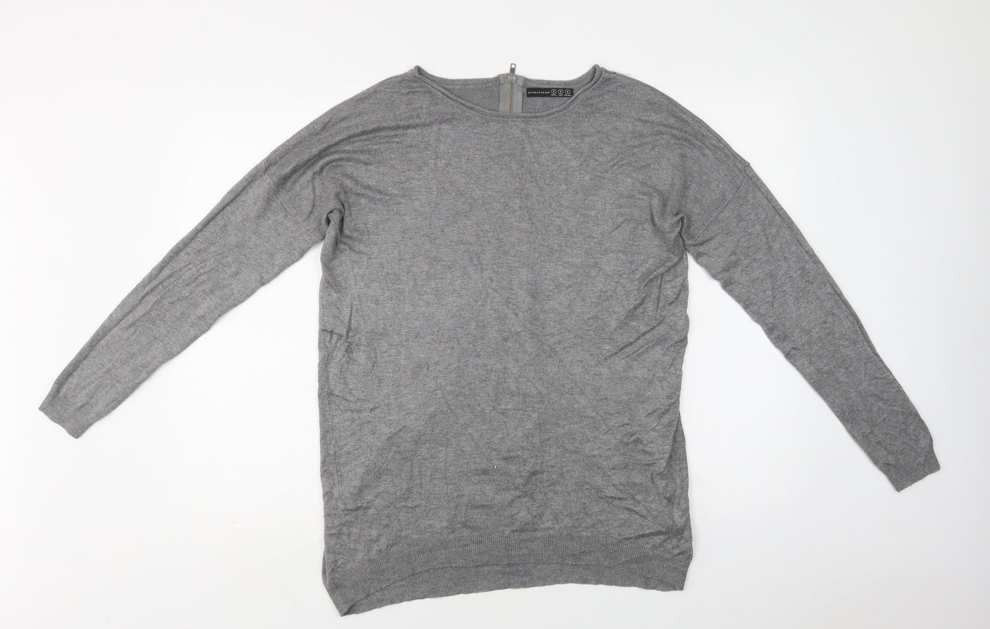 Primark Womens Grey Round Neck  Viscose Pullover Jumper Size S