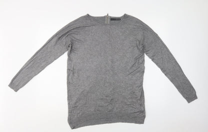 Primark Womens Grey Round Neck  Viscose Pullover Jumper Size S