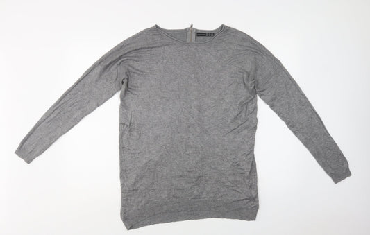 Primark Womens Grey Round Neck  Viscose Pullover Jumper Size S