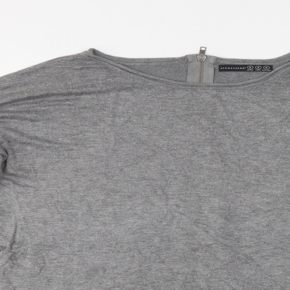 Primark Womens Grey Round Neck  Viscose Pullover Jumper Size S