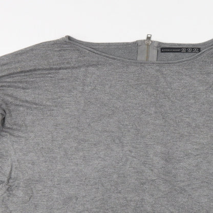 Primark Womens Grey Round Neck  Viscose Pullover Jumper Size S