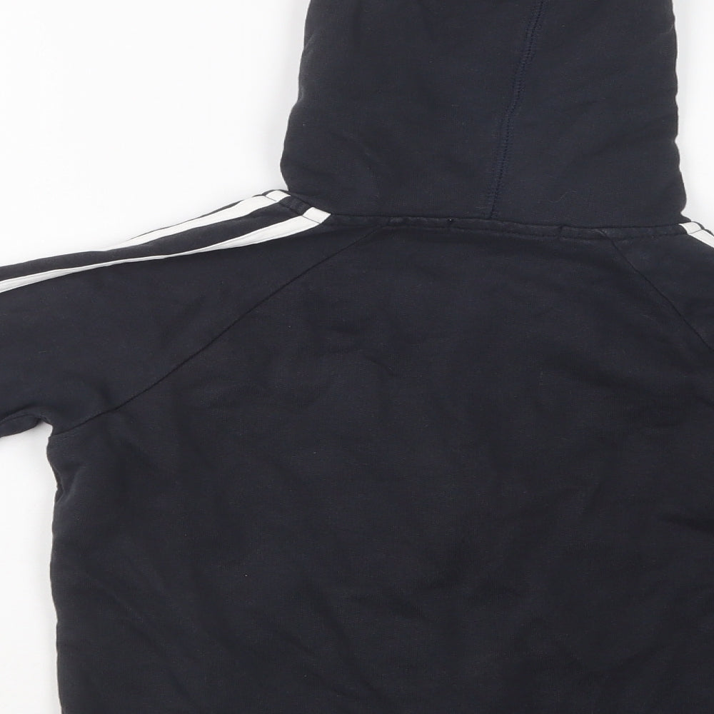 George Boys Black Striped Cotton Full Zip Hoodie Size 7-8 Years  Zip