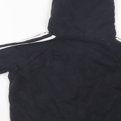 George Boys Black Striped Cotton Full Zip Hoodie Size 7-8 Years  Zip