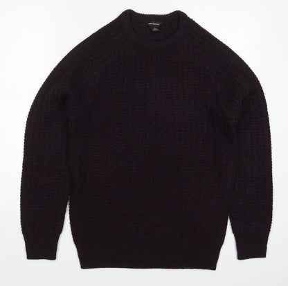 Cedar Wood State Mens Red Round Neck  Acrylic Pullover Jumper Size S