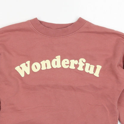 TU Girls Pink  Cotton Pullover Sweatshirt Size 10 Years  Pullover - Wonderful