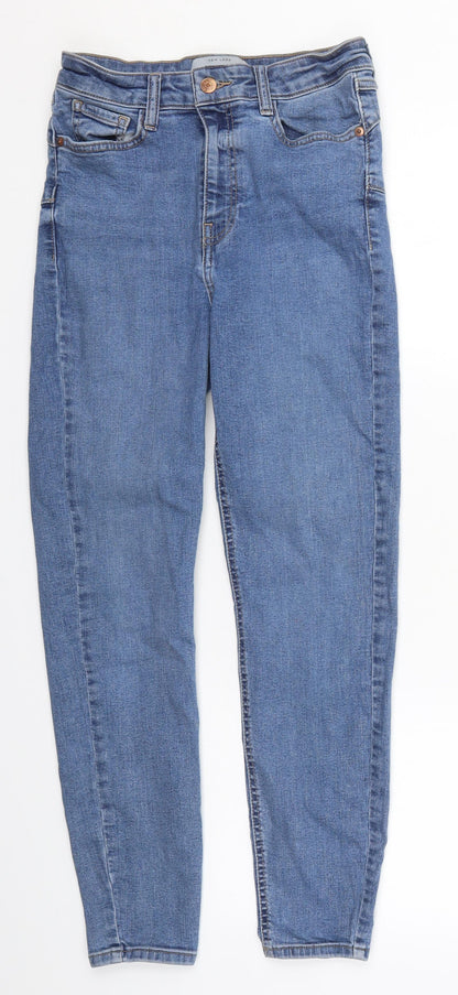 New Look Womens Blue  Cotton Skinny Jeans Size 10 L26 in Regular Button