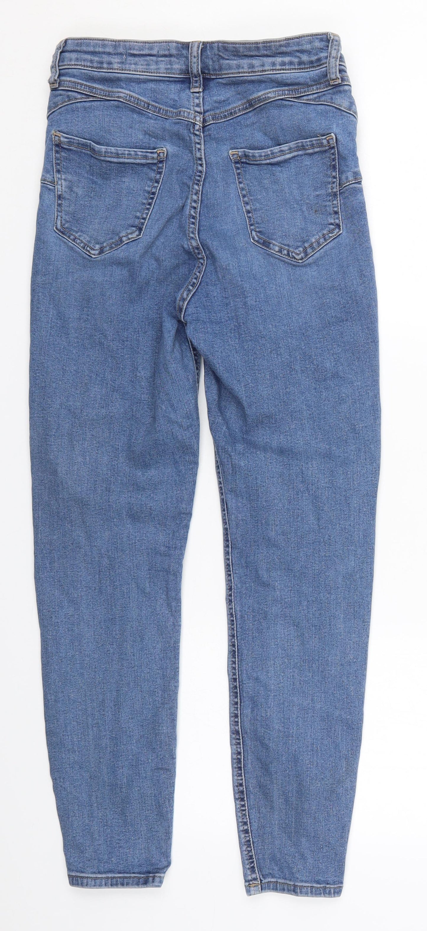 New Look Womens Blue  Cotton Skinny Jeans Size 10 L26 in Regular Button