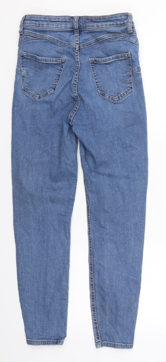 New Look Womens Blue  Cotton Skinny Jeans Size 10 L26 in Regular Button