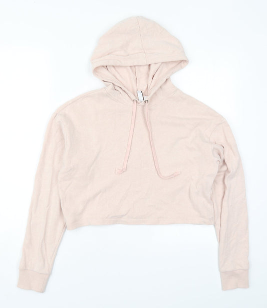 H&M Womens Pink  Cotton Pullover Hoodie Size XS  Pullover