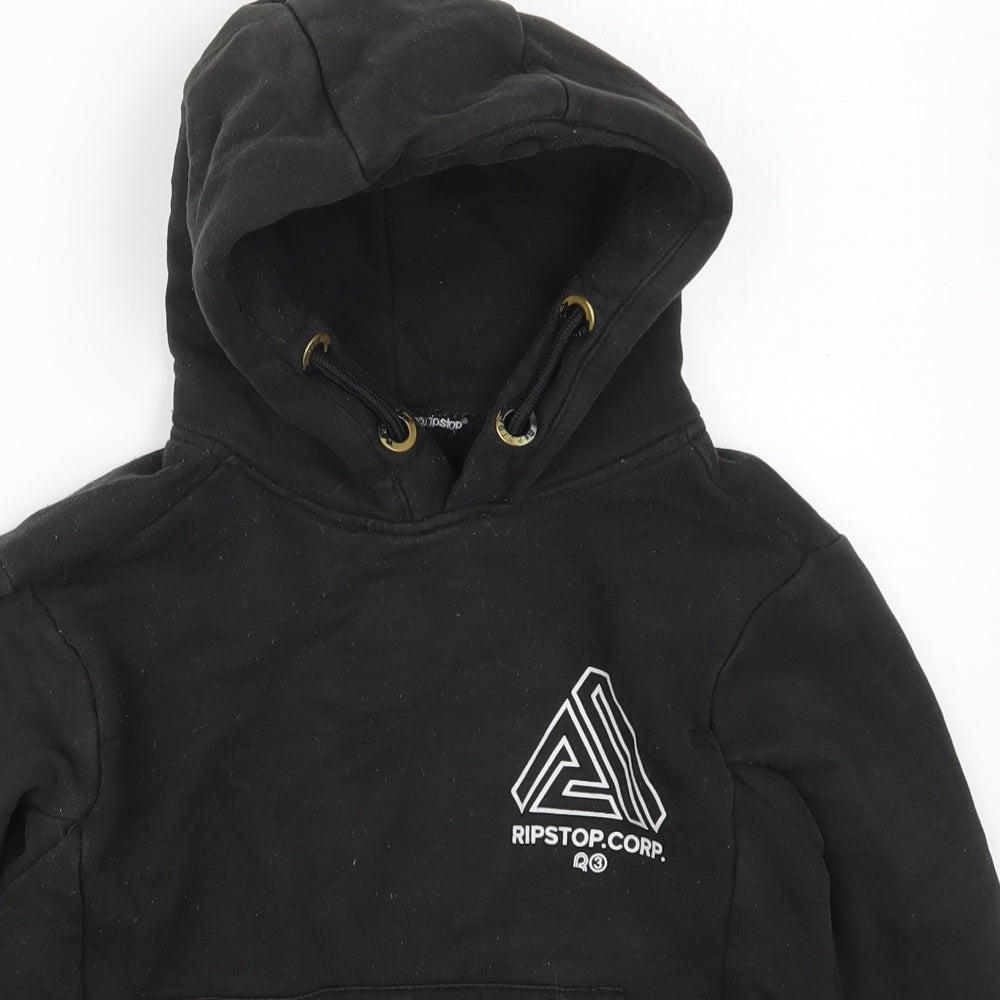 Ripstop Boys Black  Cotton Pullover Hoodie Size S  Pullover
