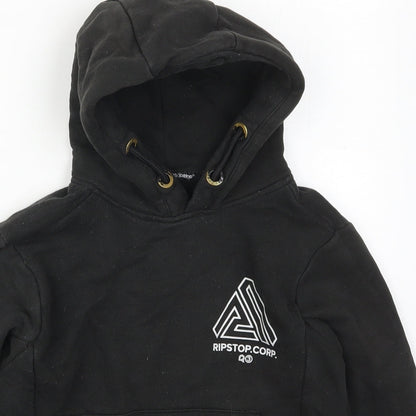 Ripstop Boys Black  Cotton Pullover Hoodie Size S  Pullover