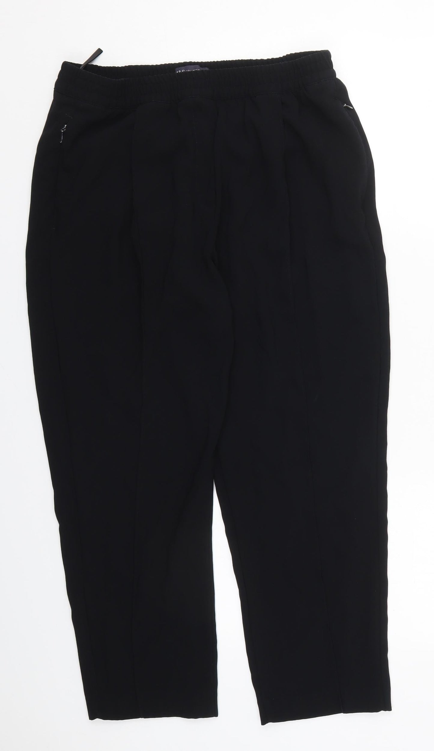 Womens UK Size 14 Marks and Spencer Regular Fit  Black Trousers