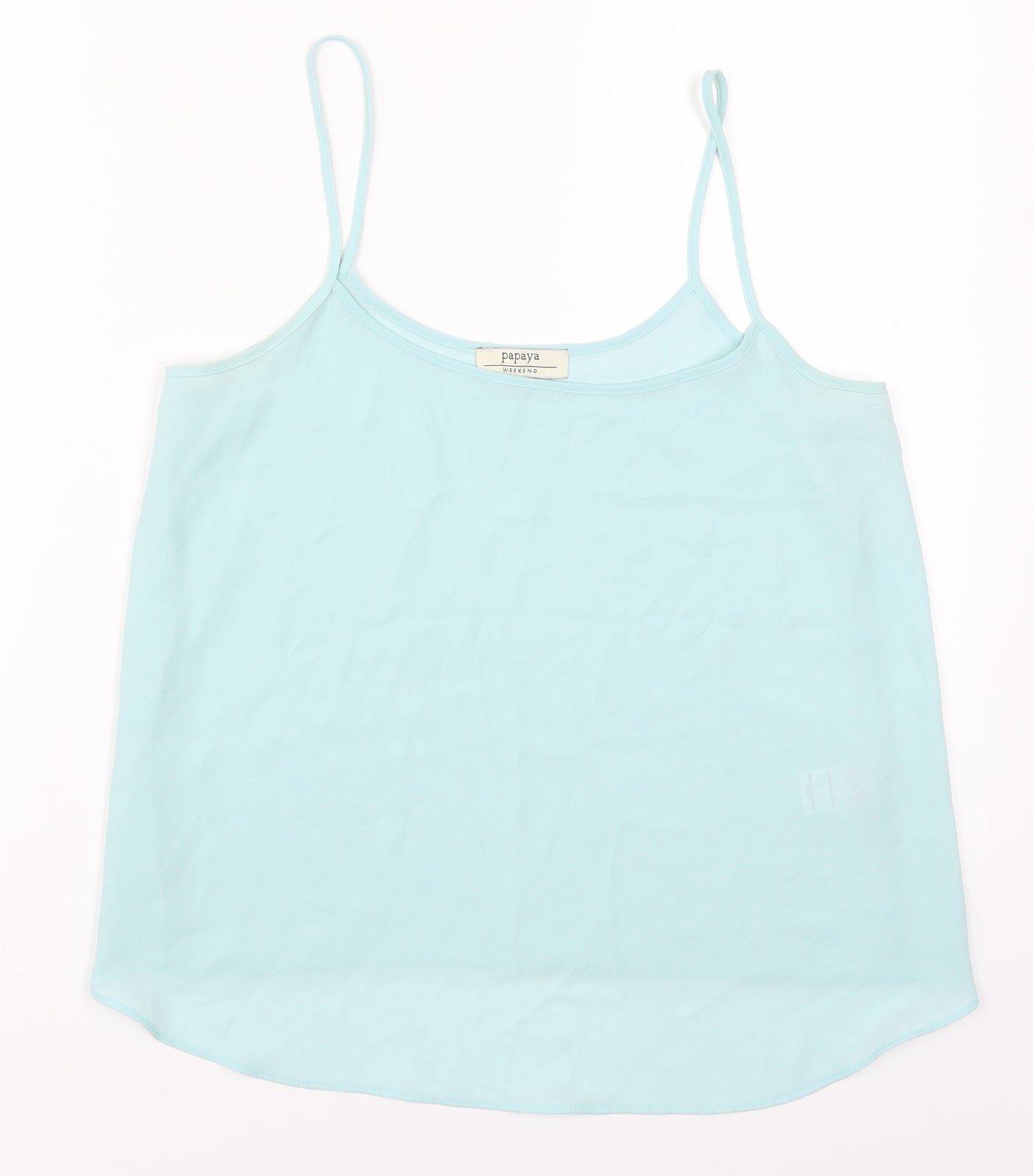 Papaya Womens Blue  Polyester Basic Tank Size 10 Scoop Neck
