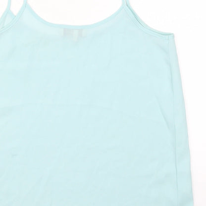 Papaya Womens Blue  Polyester Basic Tank Size 10 Scoop Neck