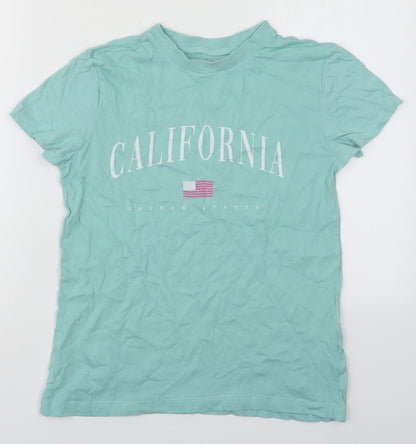 Primark Womens Green  Cotton Top Pyjama Top Size 6   - California
