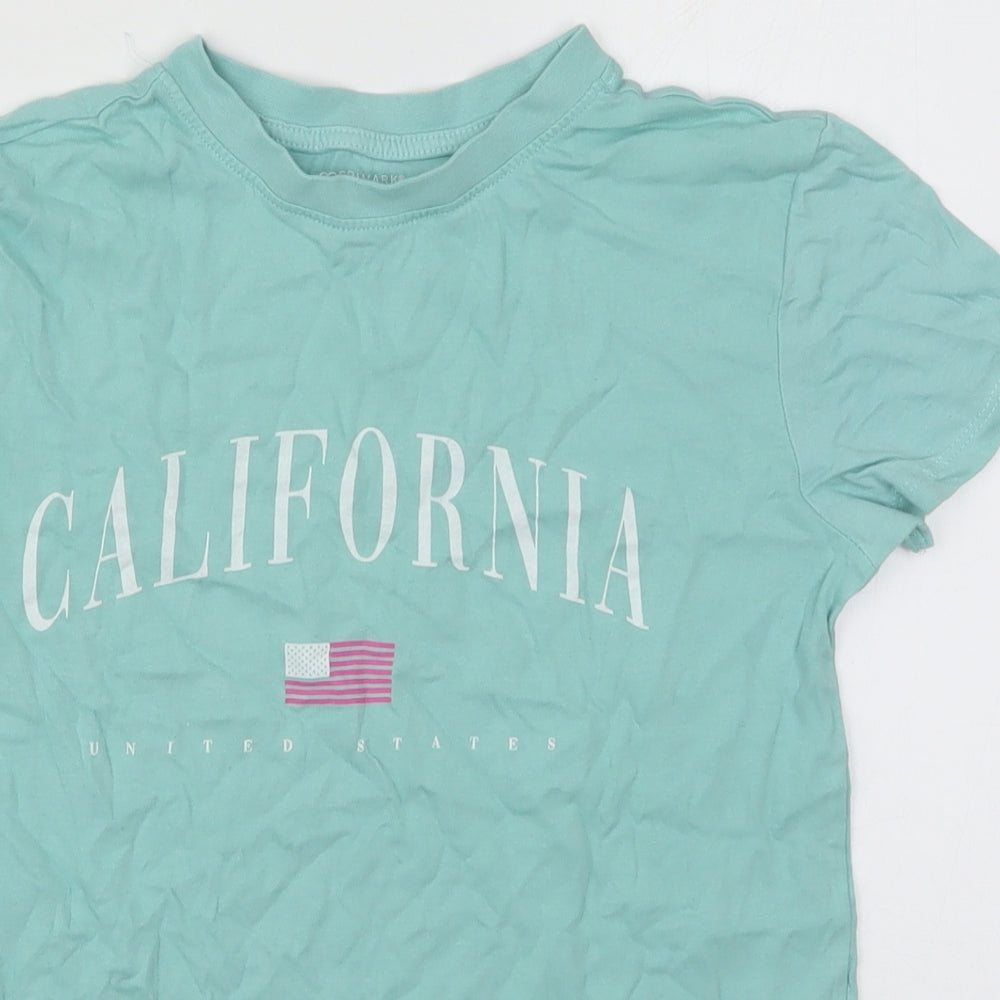 Primark Womens Green  Cotton Top Pyjama Top Size 6   - California