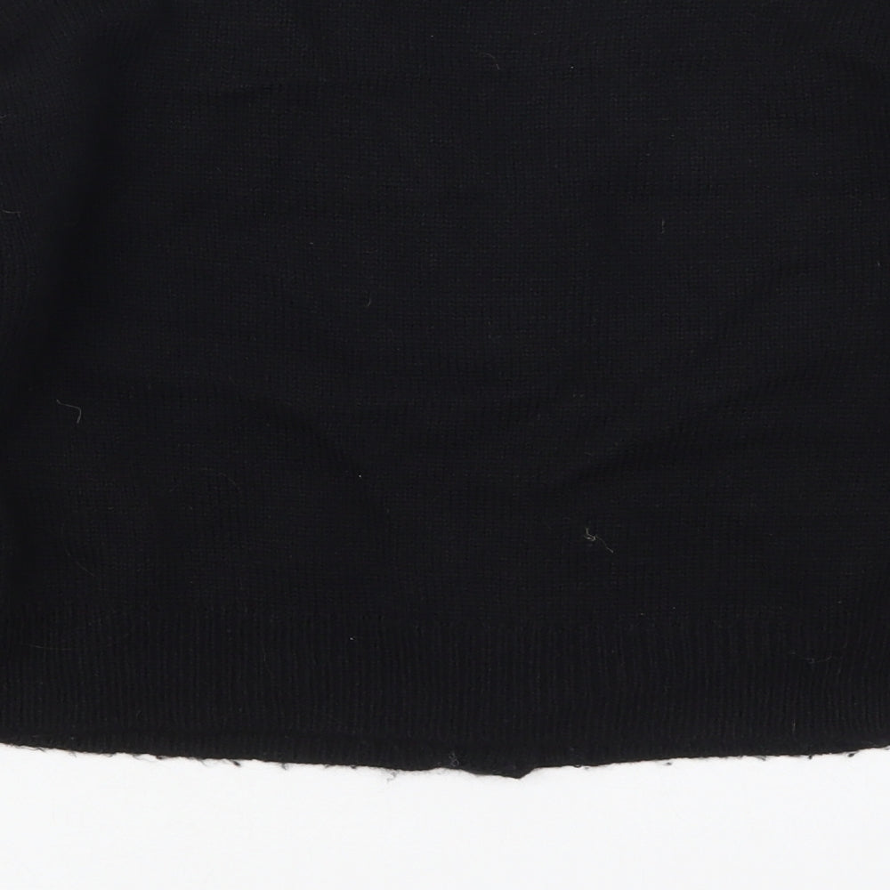 SheIn Womens Multicoloured V-Neck Argyle/Diamond Acrylic Cardigan Jumper Size M