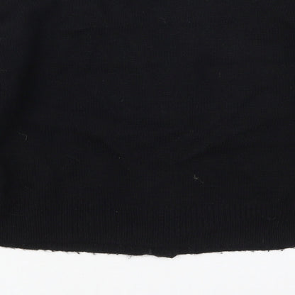 SheIn Womens Multicoloured V-Neck Argyle/Diamond Acrylic Cardigan Jumper Size M