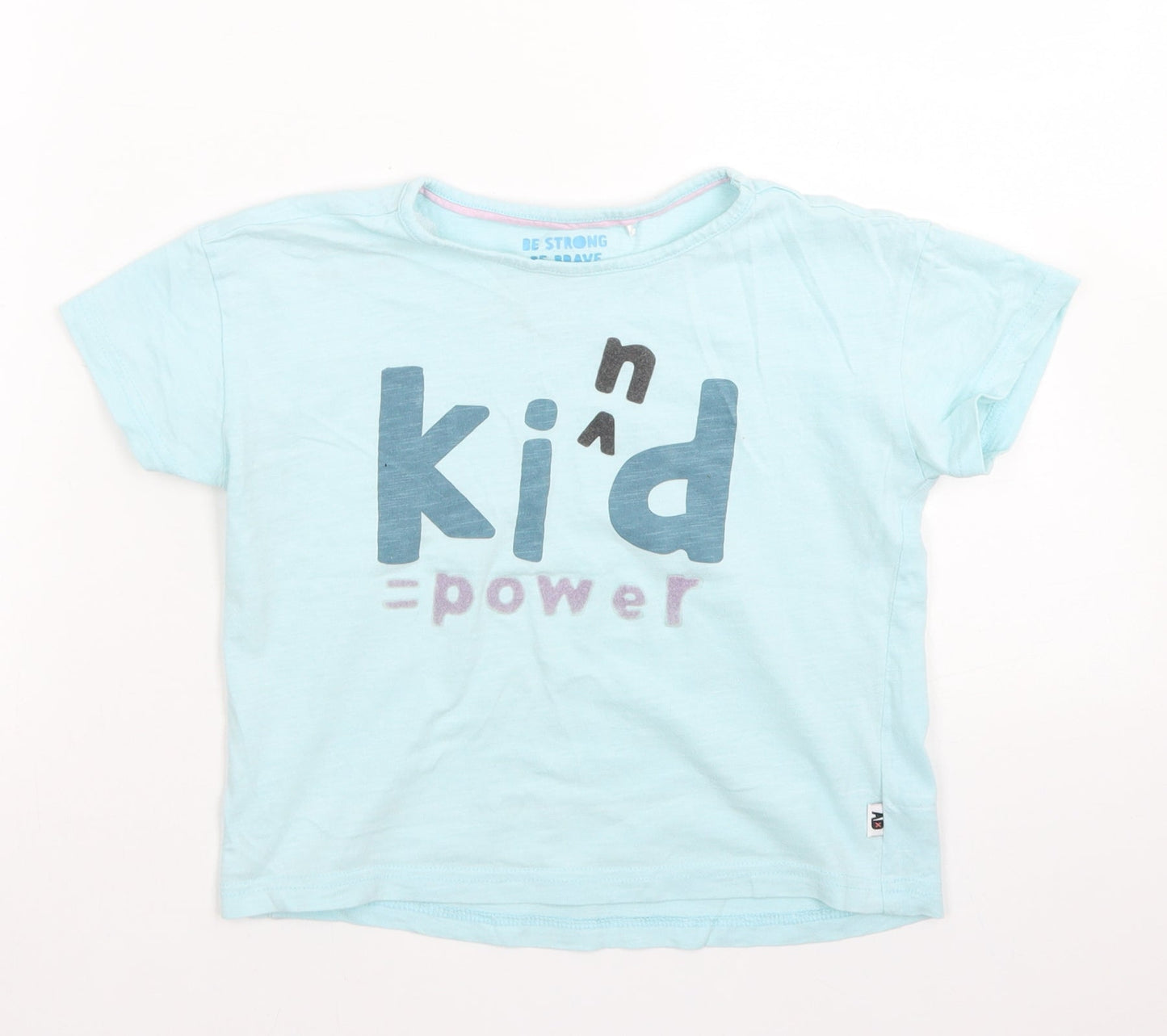 George Boys Blue  Cotton Basic T-Shirt Size 5-6 Years Crew Neck