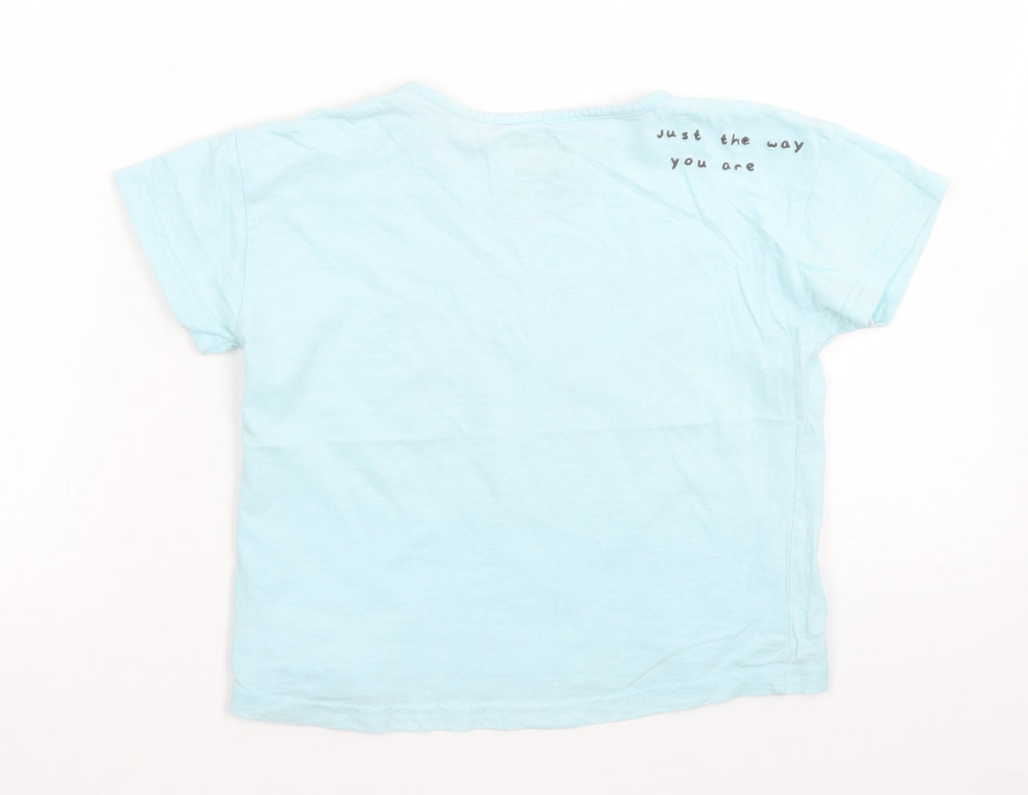 George Boys Blue  Cotton Basic T-Shirt Size 5-6 Years Crew Neck