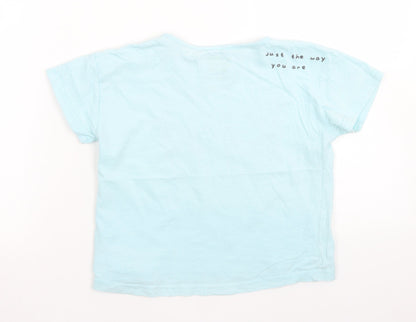 George Boys Blue  Cotton Basic T-Shirt Size 5-6 Years Crew Neck