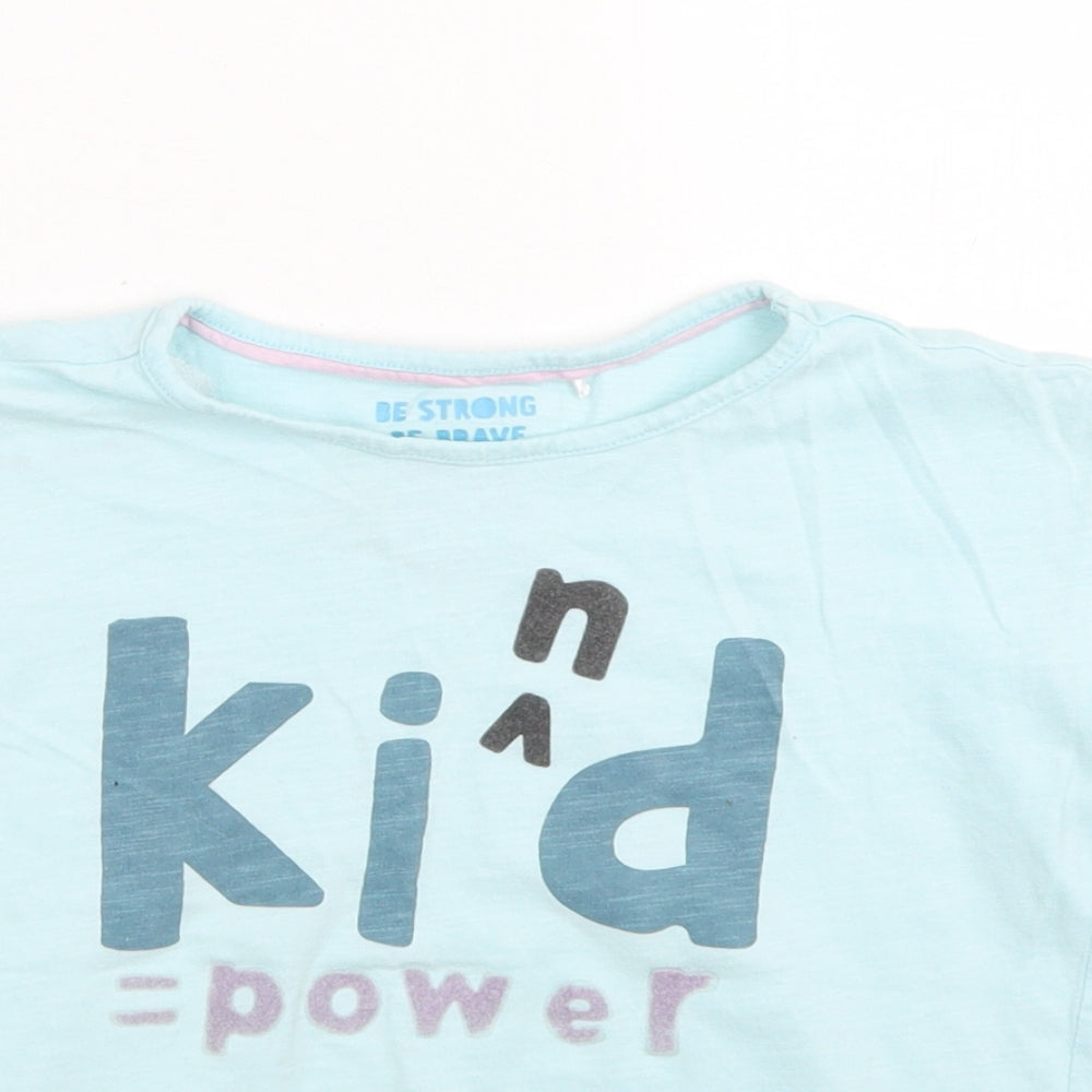 George Boys Blue  Cotton Basic T-Shirt Size 5-6 Years Crew Neck