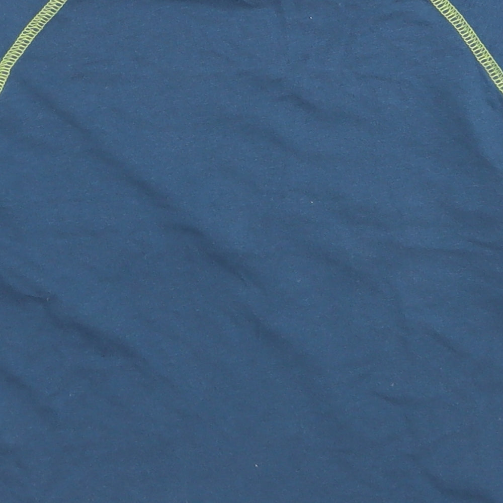 Matalan Boys Blue Colourblock Cotton Basic T-Shirt Size 5 Years Crew Neck
