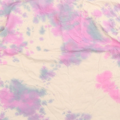 Primark Womens Pink  Cotton Cropped T-Shirt Size XS Crew Neck - Tie Dye