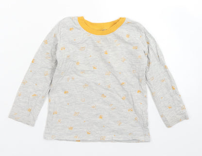 George Baby Grey Spotted Cotton Basic T-Shirt Size 18-24 Months Crew Neck