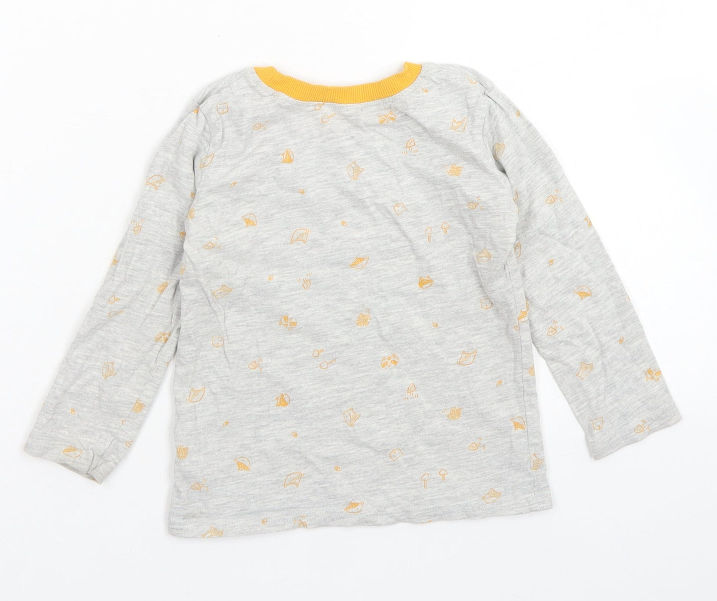 George Baby Grey Spotted Cotton Basic T-Shirt Size 18-24 Months Crew Neck