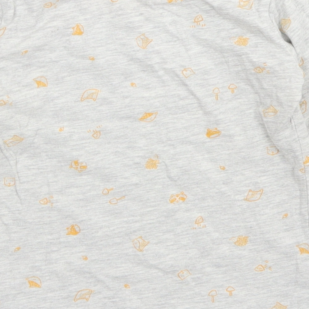 George Baby Grey Spotted Cotton Basic T-Shirt Size 18-24 Months Crew Neck