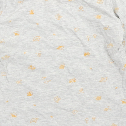 George Baby Grey Spotted Cotton Basic T-Shirt Size 18-24 Months Crew Neck