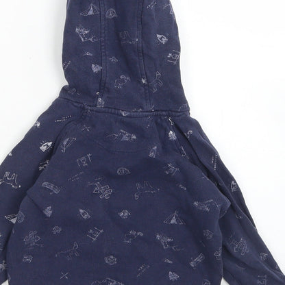 Matalan Boys Blue  Cotton Henley Hoodie Size 2-3 Years