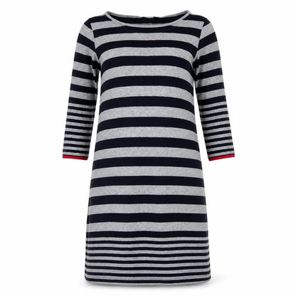 Autograph Womens Grey Striped Viscose A-Line  Size 12  Round Neck