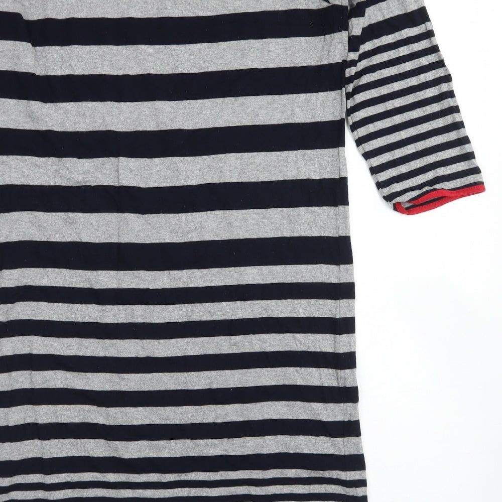 Autograph Womens Grey Striped Viscose A-Line  Size 12  Round Neck