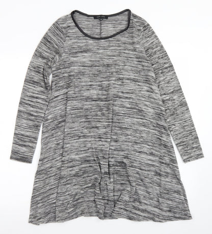 New Look Womens Grey  Viscose Trapeze & Swing  Size 10  Crew Neck