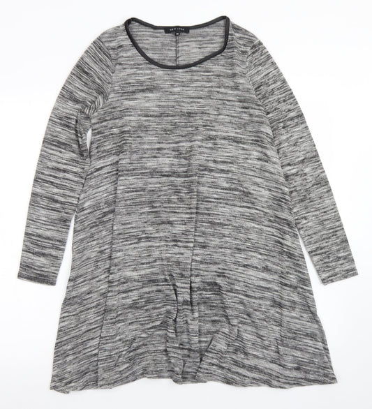 New Look Womens Grey  Viscose Trapeze & Swing  Size 10  Crew Neck