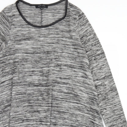 New Look Womens Grey  Viscose Trapeze & Swing  Size 10  Crew Neck