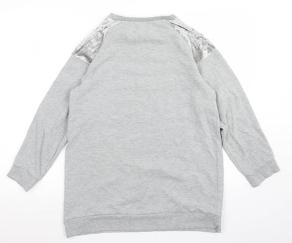 Peacocks Womens Grey  Polyester Pullover Sweatshirt Size 10