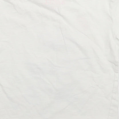 E-vie Angel Girls White  Cotton Basic T-Shirt Size 3-4 Years Crew Neck  - Poodle