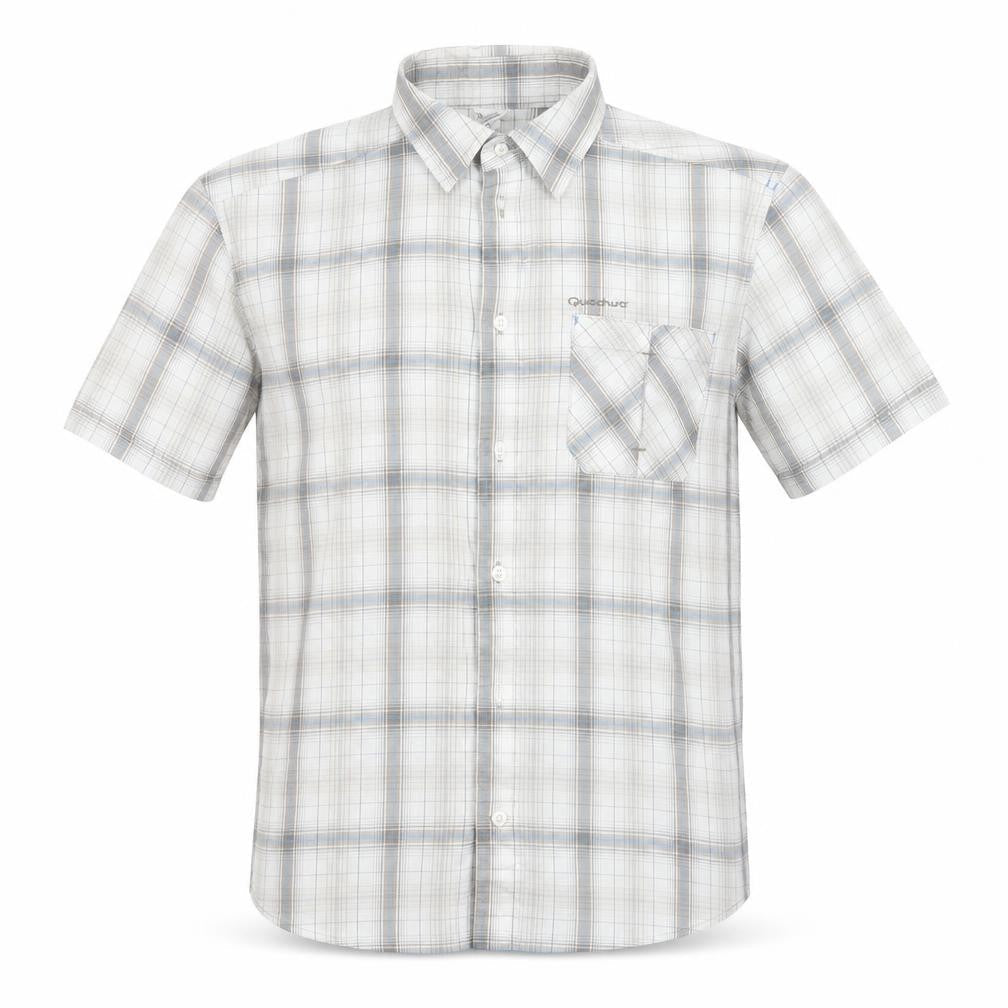 Mens UK Size M Quechua Ivory  Button-Up Short Sleeve Casual Shirt
