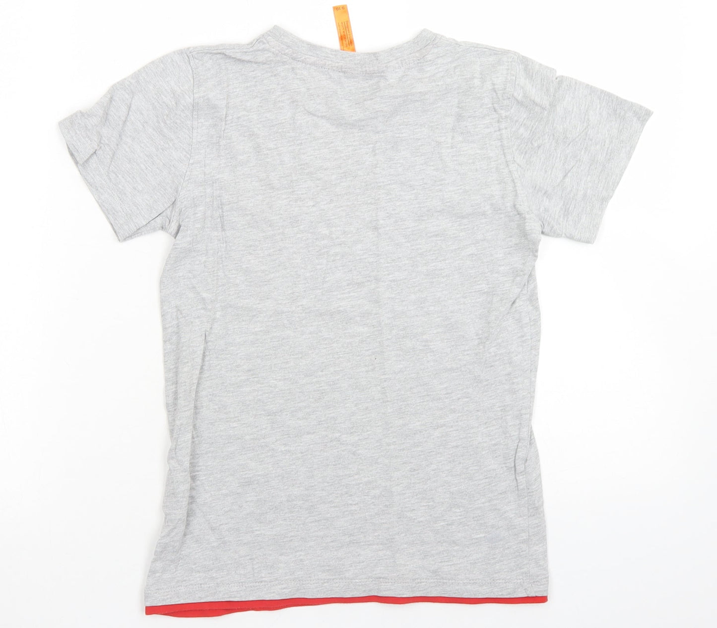 zakti Boys Grey  Cotton Basic T-Shirt Size 9-10 Years Crew Neck