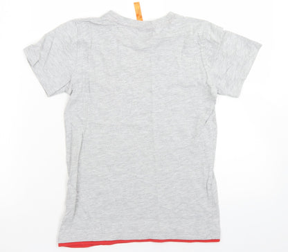 zakti Boys Grey  Cotton Basic T-Shirt Size 9-10 Years Crew Neck