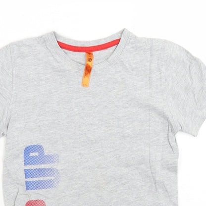 zakti Boys Grey  Cotton Basic T-Shirt Size 9-10 Years Crew Neck