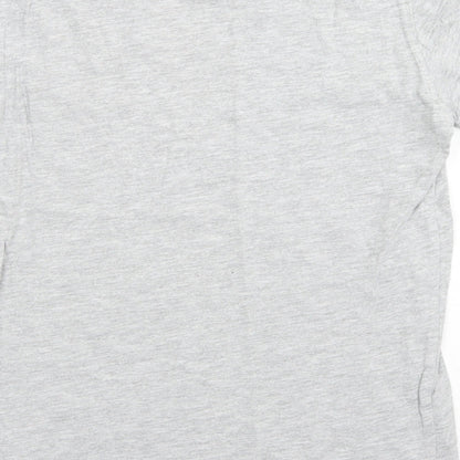 zakti Boys Grey  Cotton Basic T-Shirt Size 9-10 Years Crew Neck