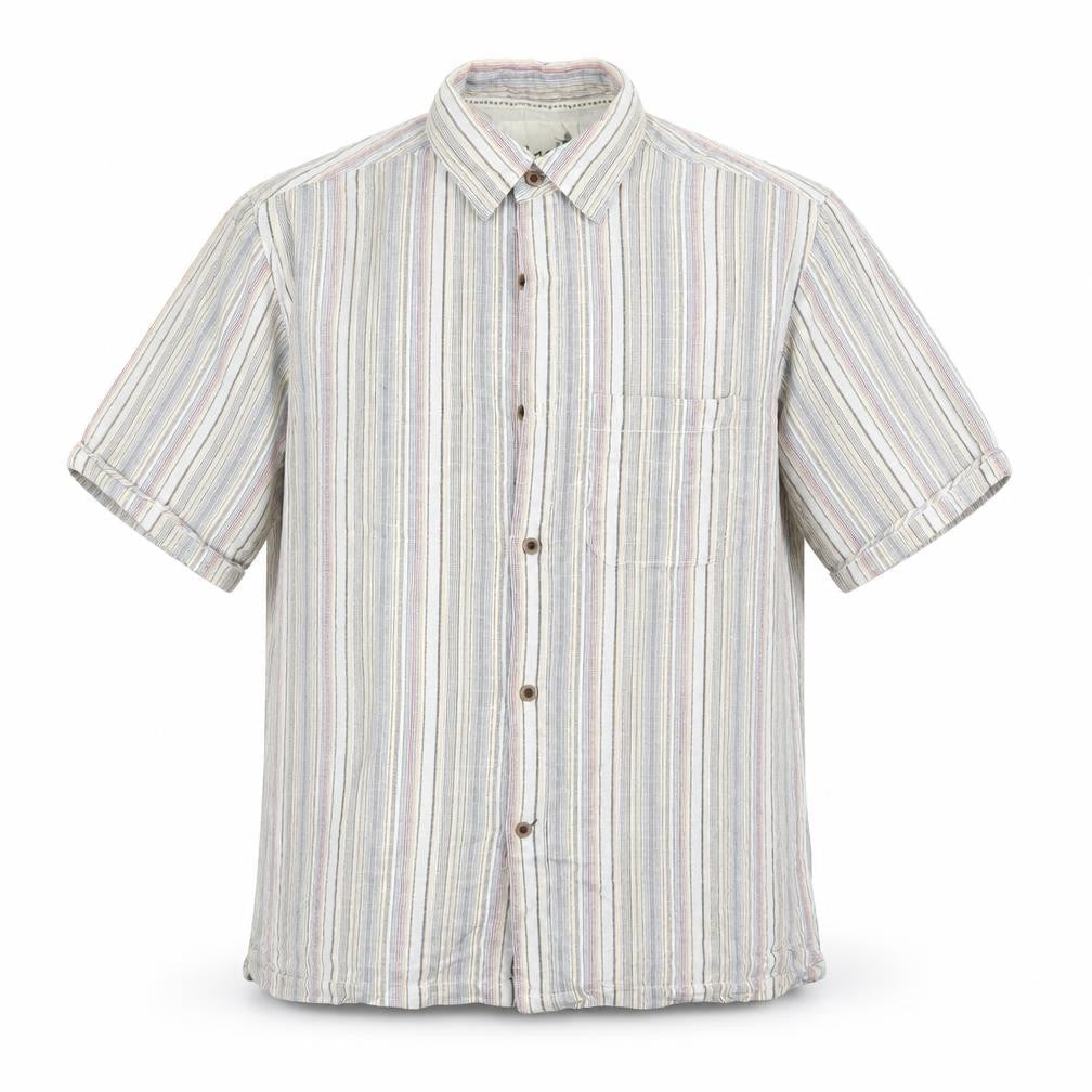 Mens UK Size M Easy Blue  Button-Up Short Sleeve Casual Shirt