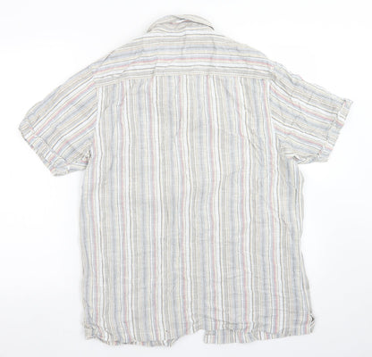 Mens UK Size M Easy Blue  Button-Up Short Sleeve Casual Shirt